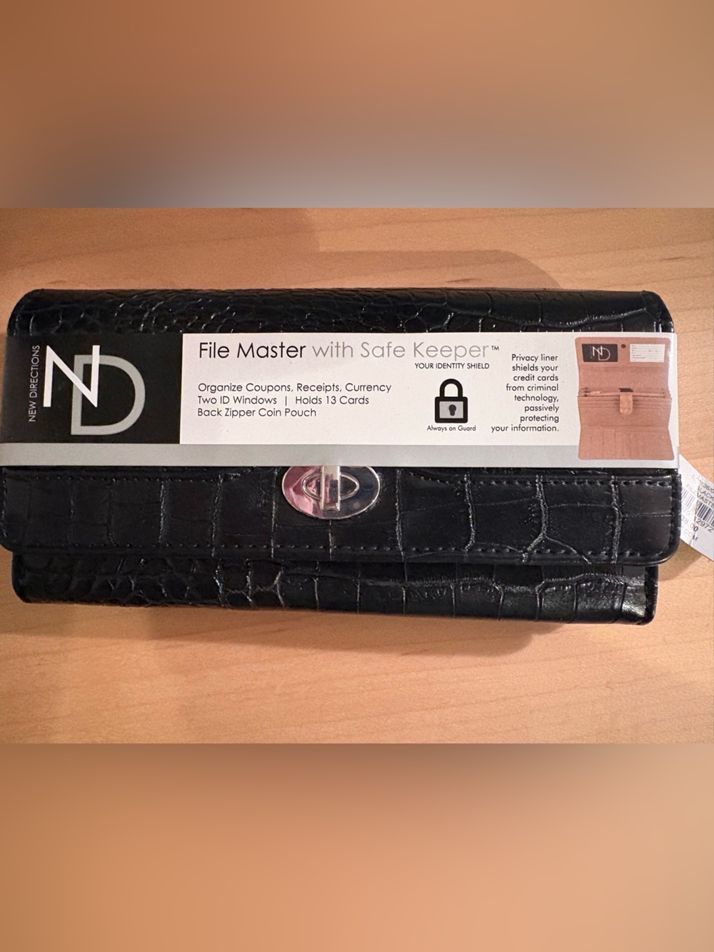 New Designs Black Trifold Wallet - RFID Safe Keeper